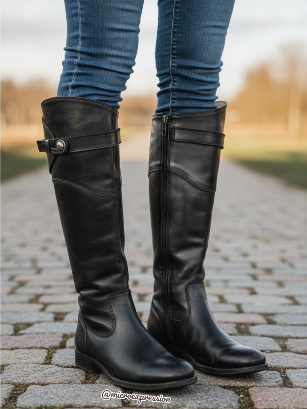 $438 Frye Molly Button Black Leather Equestrian Tall Knee High Zip Up WinterBoot - Picture 3 of 13